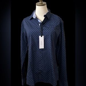Two-Tone Blue Long-Sleeved Button Down Dress Shirt NWT
